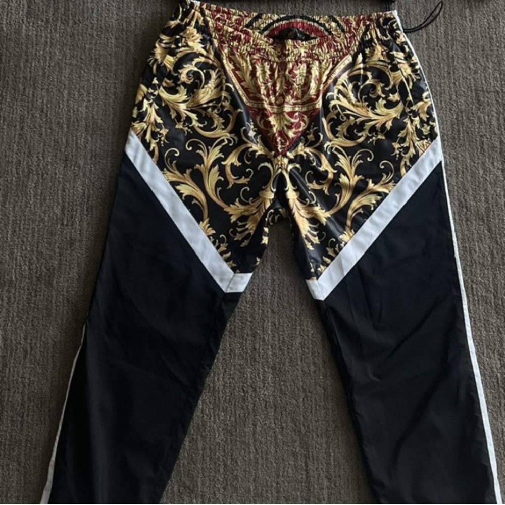 Versace Black Iconic Barocco Print Track Pants